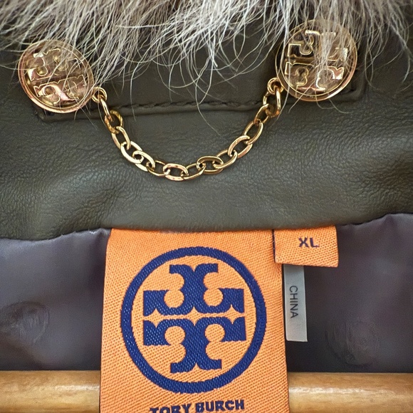 Tory Burch leather Hoodie with curly lamb lined hood. - Picture 4 of 10